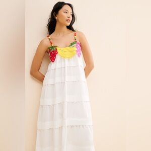 FARM Rio Fruits Richilieu Sleeveless Midi Dress Size LARGE